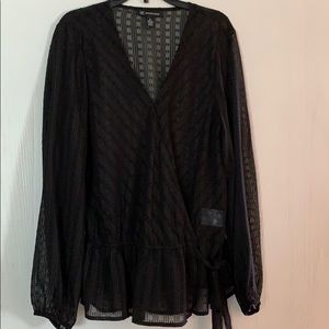 Very beautiful surplice side tie blouse